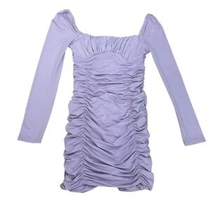 Princess Polly Lilac Molly Mini Ruched Bodycon Square Neck Dress Women’s Sz US 6